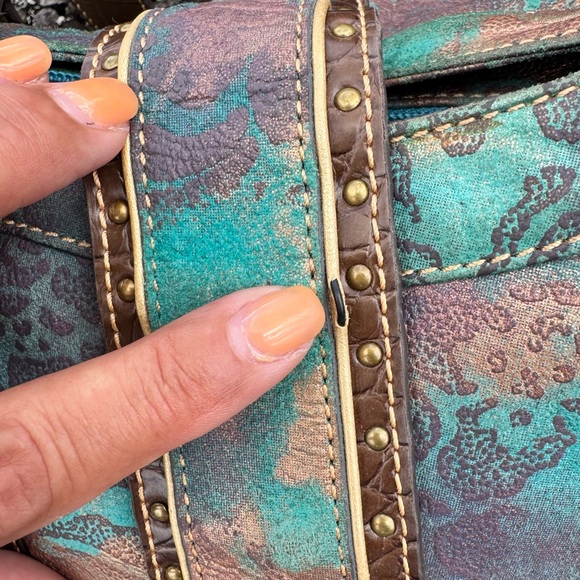 Sharif Studio Multicolor Embossed Leather & Fabric Shoulder Bag - Picture 14 of 17